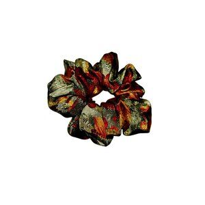 XL Vintage Floral Scrunchie – Oversized Hair Tie, Retro Cottagecore, Handmade